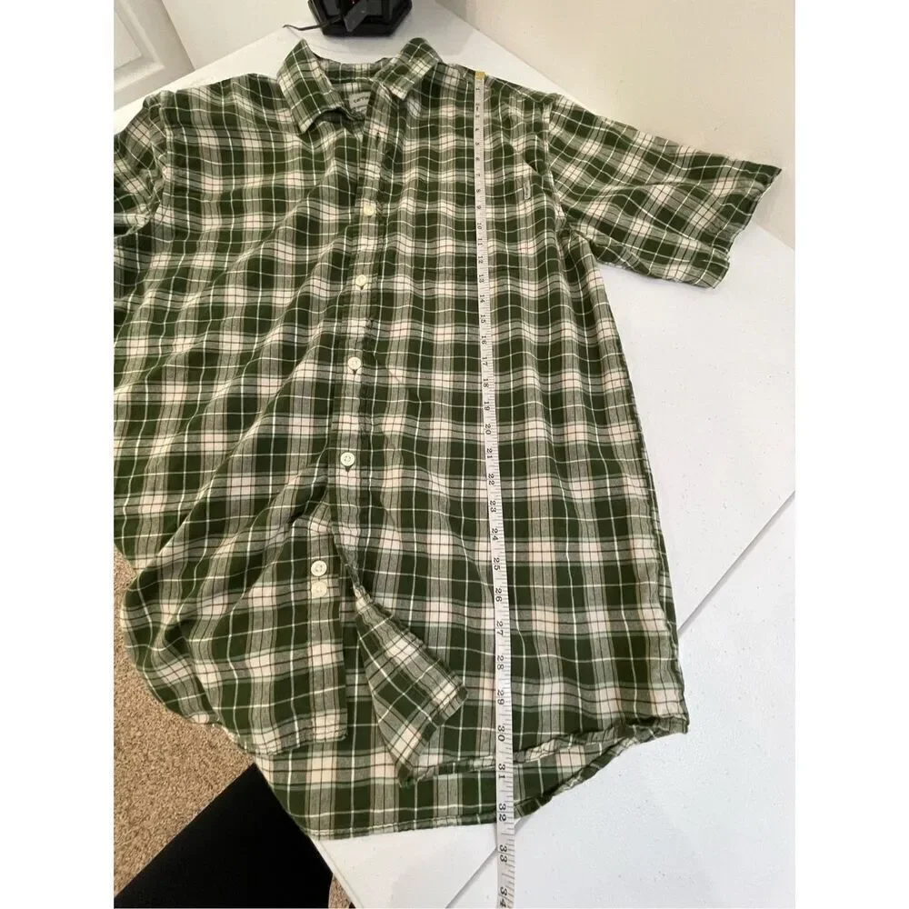 Carhartt mens shirt sleeve button down plaid shirt large